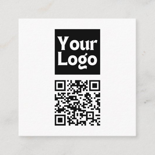 Bewerkbare QR-code en uw zakelijke Logo of Afbeeld Informatiekaartje (Voorkant)