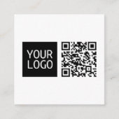 Bewerkbare QR-code en uw zakelijke Logo of Afbeeld Informatiekaartje (Voorkant)