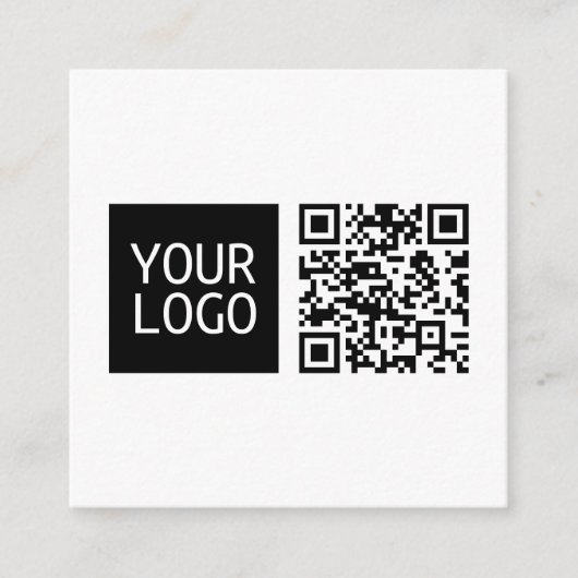 Bewerkbare QR-code en uw zakelijke Logo of Afbeeld Informatiekaartje (Voorkant)