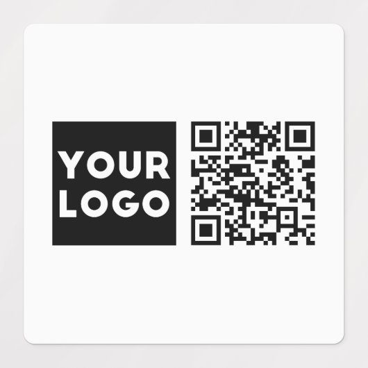 Bewerkbare QR-code en uw zakelijke Logo of Afbeeld Labels (Design 1)