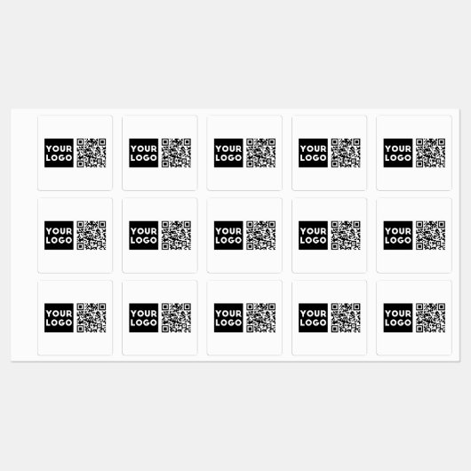 Bewerkbare QR-code en uw zakelijke Logo of Afbeeld Labels (Vel)