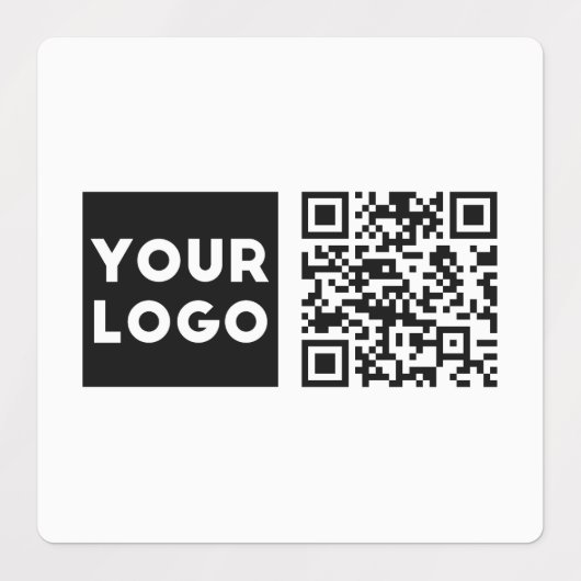 Bewerkbare QR-code en uw zakelijke Logo of Afbeeld Labels (Design 2)