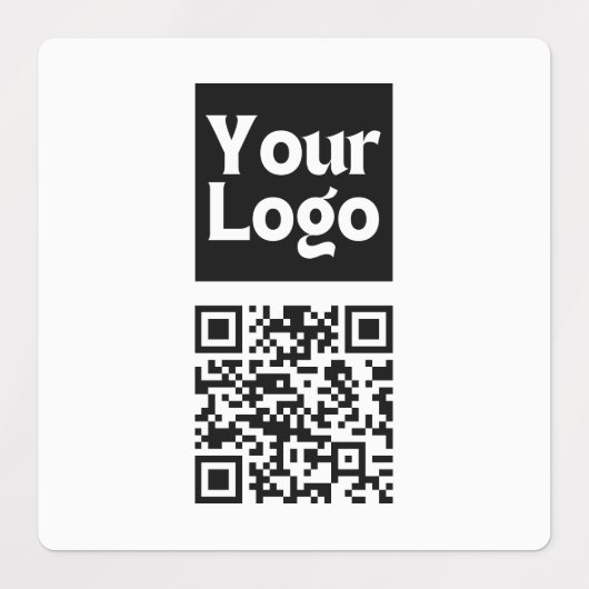 Bewerkbare QR-code en uw zakelijke Logo of Afbeeld Labels (Design 1)