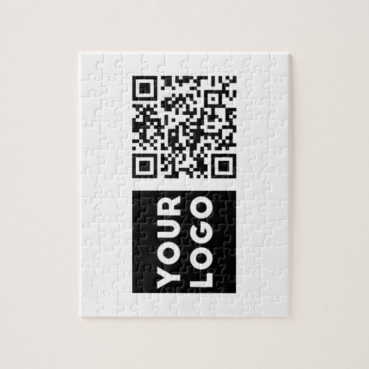 Bewerkbare QR-code en uw zakelijke Logo of Afbeeld Legpuzzel (Verticaal)
