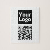 Bewerkbare QR-code en uw zakelijke Logo of Afbeeld Legpuzzel (Verticaal)