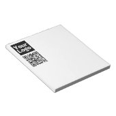Bewerkbare QR-code en uw zakelijke Logo of Afbeeld Notitieblok (Schuin)