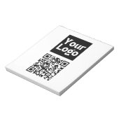 Bewerkbare QR-code en uw zakelijke Logo of Afbeeld Notitieblok (Linkerzijde)