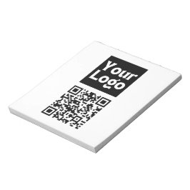 Bewerkbare QR-code en uw zakelijke Logo of Afbeeld Notitieblok