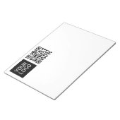 Bewerkbare QR-code en uw zakelijke Logo of Afbeeld Notitieblok (Schuin)