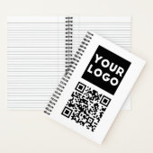 Bewerkbare QR-code en uw zakelijke Logo of Afbeeld Notitieboek (Binnen)