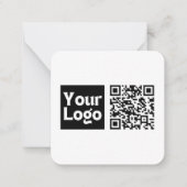 Bewerkbare QR-code en uw zakelijke Logo of Afbeeld Notitiekaartje (Voorkant)