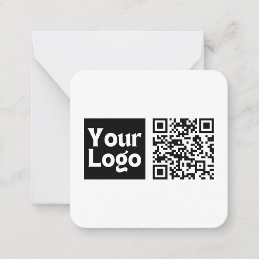 Bewerkbare QR-code en uw zakelijke Logo of Afbeeld Notitiekaartje (Voorkant)