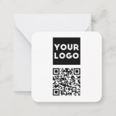 Bewerkbare QR-code en uw zakelijke Logo of Afbeeld Notitiekaartje (Voorkant)