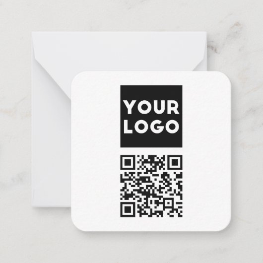 Bewerkbare QR-code en uw zakelijke Logo of Afbeeld Notitiekaartje (Voorkant)