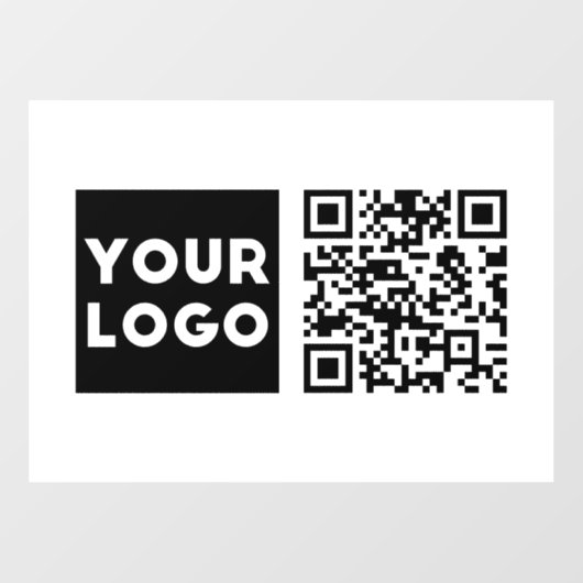 Bewerkbare QR-code en uw zakelijke Logo of Afbeeld Raamsticker (Vel)