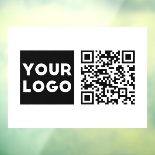 Bewerkbare QR-code en uw zakelijke Logo of Afbeeld Raamsticker (Vel 3)