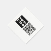 Bewerkbare QR-code en uw zakelijke Logo of Afbeeld Servet (Hoek)