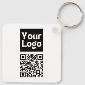 Bewerkbare QR-code en uw zakelijke Logo of Afbeeld Sleutelhanger (Achterkant)