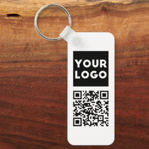 Bewerkbare QR-code en uw zakelijke Logo of Afbeeld Sleutelhanger