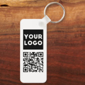 Bewerkbare QR-code en uw zakelijke Logo of Afbeeld Sleutelhanger (Achterkant)