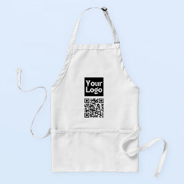 Bewerkbare QR-code en uw zakelijke Logo of Afbeeld Standaard Schort