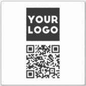 Bewerkbare QR-code en uw zakelijke Logo of Afbeeld Sticker (Voorkant)