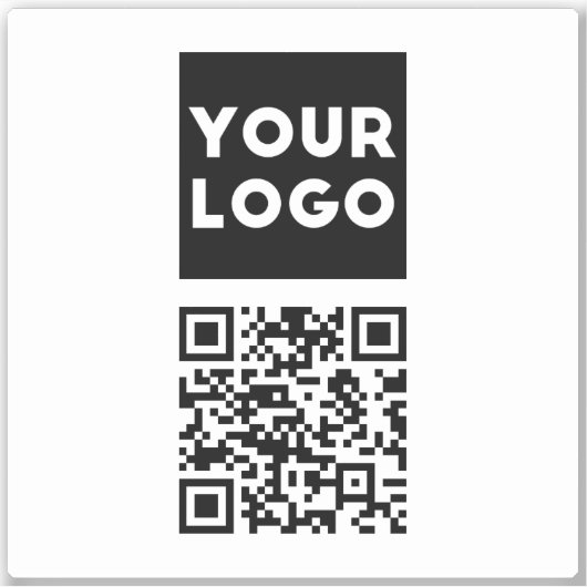Bewerkbare QR-code en uw zakelijke Logo of Afbeeld Sticker (Voorkant)