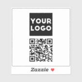 Bewerkbare QR-code en uw zakelijke Logo of Afbeeld Sticker (Vel)