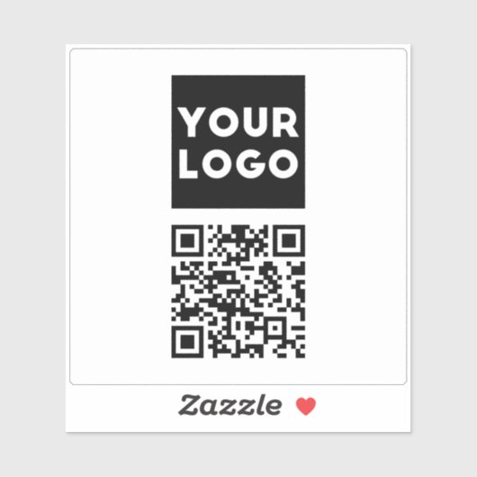 Bewerkbare QR-code en uw zakelijke Logo of Afbeeld Sticker (Vel)