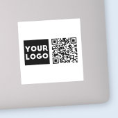 Bewerkbare QR-code en uw zakelijke Logo of Afbeeld Sticker