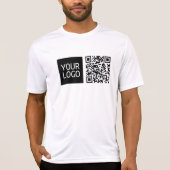 Bewerkbare QR-code en uw zakelijke Logo of Afbeeld T-shirt (Voorkant)