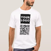Bewerkbare QR-code en uw zakelijke Logo of Afbeeld T-shirt (Voorkant)