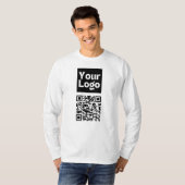 Bewerkbare QR-code en uw zakelijke Logo of Afbeeld T-shirt (Voorkant volledig)