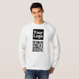 Bewerkbare QR-code en uw zakelijke Logo of Afbeeld T-shirt