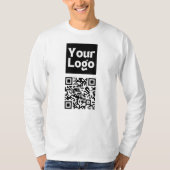 Bewerkbare QR-code en uw zakelijke Logo of Afbeeld T-shirt (Voorkant)
