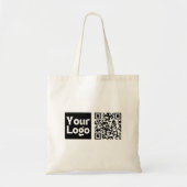 Bewerkbare QR-code en uw zakelijke Logo of Afbeeld Tote Bag (Voorkant)
