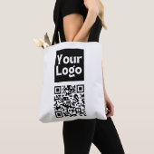 Bewerkbare QR-code en uw zakelijke Logo of Afbeeld Tote Bag (Dichtbij)