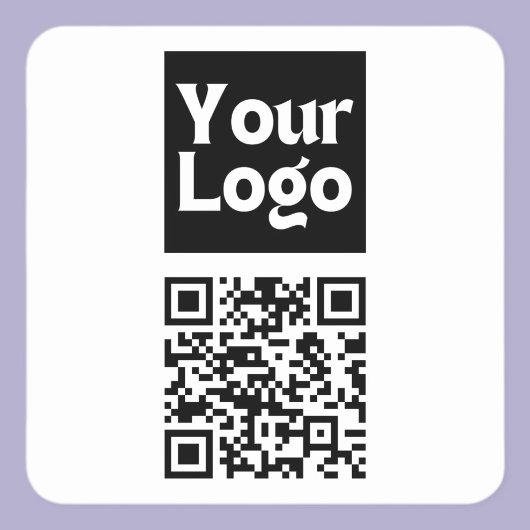 Bewerkbare QR-code en uw zakelijke Logo of Afbeeld Vierkante Sticker