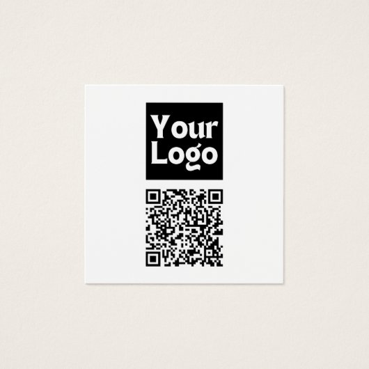 Bewerkbare QR-code en uw zakelijke Logo of Afbeeld Vierkante Visitekaartjes (Voorkant)
