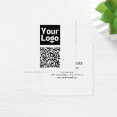 Bewerkbare QR-code en uw zakelijke Logo of Afbeeld Vierkante Visitekaartjes (Bureau)