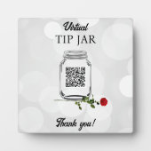 Bewerkbare QR-code fooi pot en roos Fotoplaat (Voorkant)