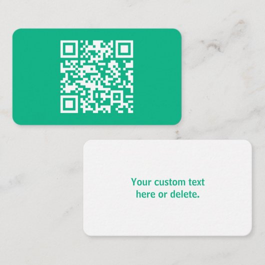 Bewerkbare QR-code Genereer je eigen |  Teal Green Informatiekaartje (Voorkant / Achterkant)