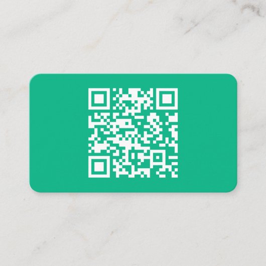 Bewerkbare QR-code Genereer je eigen | Teal groen Informatiekaartje (Voorkant)