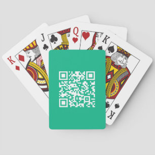 Bewerkbare QR-code Genereer je eigen Teal groen Pokerkaarten