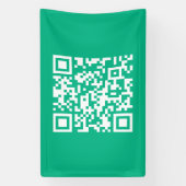 Bewerkbare QR-code Genereer je eigen | Teal groen Spandoek (Verticaal)