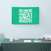 Bewerkbare QR-code Genereer je eigen | Teal groen Spandoek (Beurs)