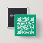 Bewerkbare QR-code Genereer je eigen | Teal groen Vierkante Button 5,1 Cm (Voorkant /achterkant)