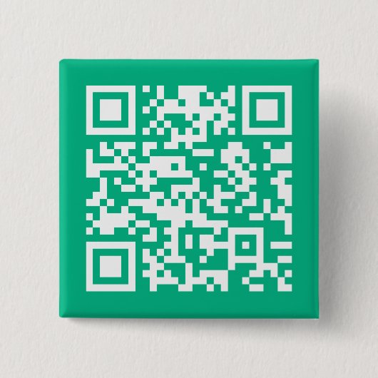 Bewerkbare QR-code Genereer je eigen | Teal groen Vierkante Button 5,1 Cm (Voorkant)