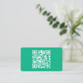 Bewerkbare QR-code Genereer uw eigen |  Teal Groen Informatiekaartje (Staand voorkant)
