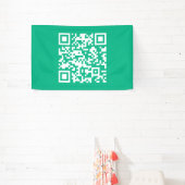 Bewerkbare QR-code Genereer uw eigen | Teal groen Spandoek (Insitu)